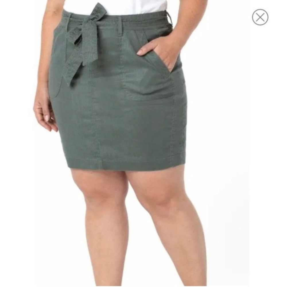 Liverpool | NWT Leonora Tie Front Skirt Fennel Green Size 8/29